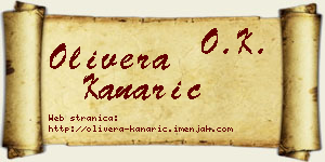 Olivera Kanarić vizit kartica